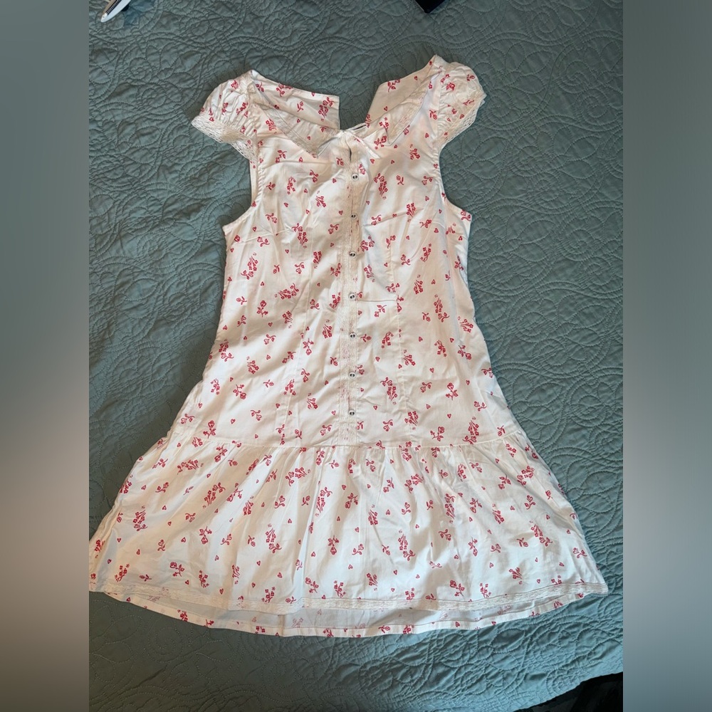 Free People Cream and Pink Floral Dress NWOT Lace Details